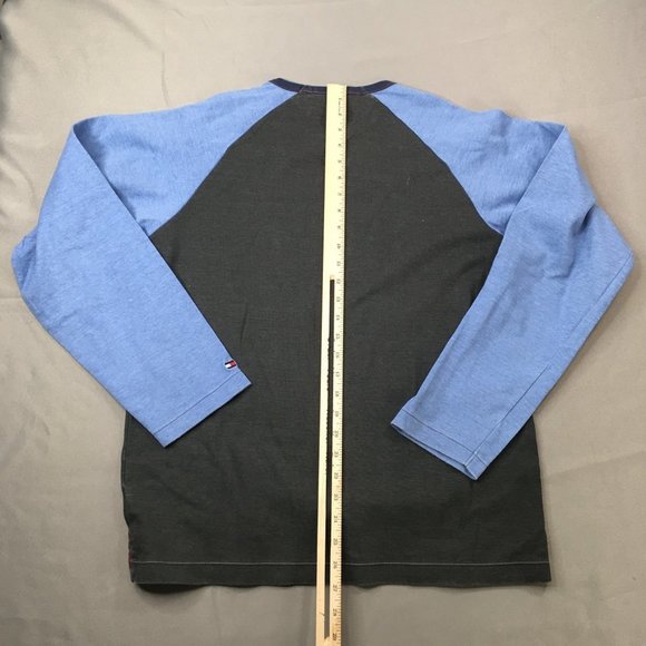 Tommy Hilfiger Mens Shirt Medium Blue Gray Long Sleeve Pullover Sweatshirt ​ - Picture 5 of 9